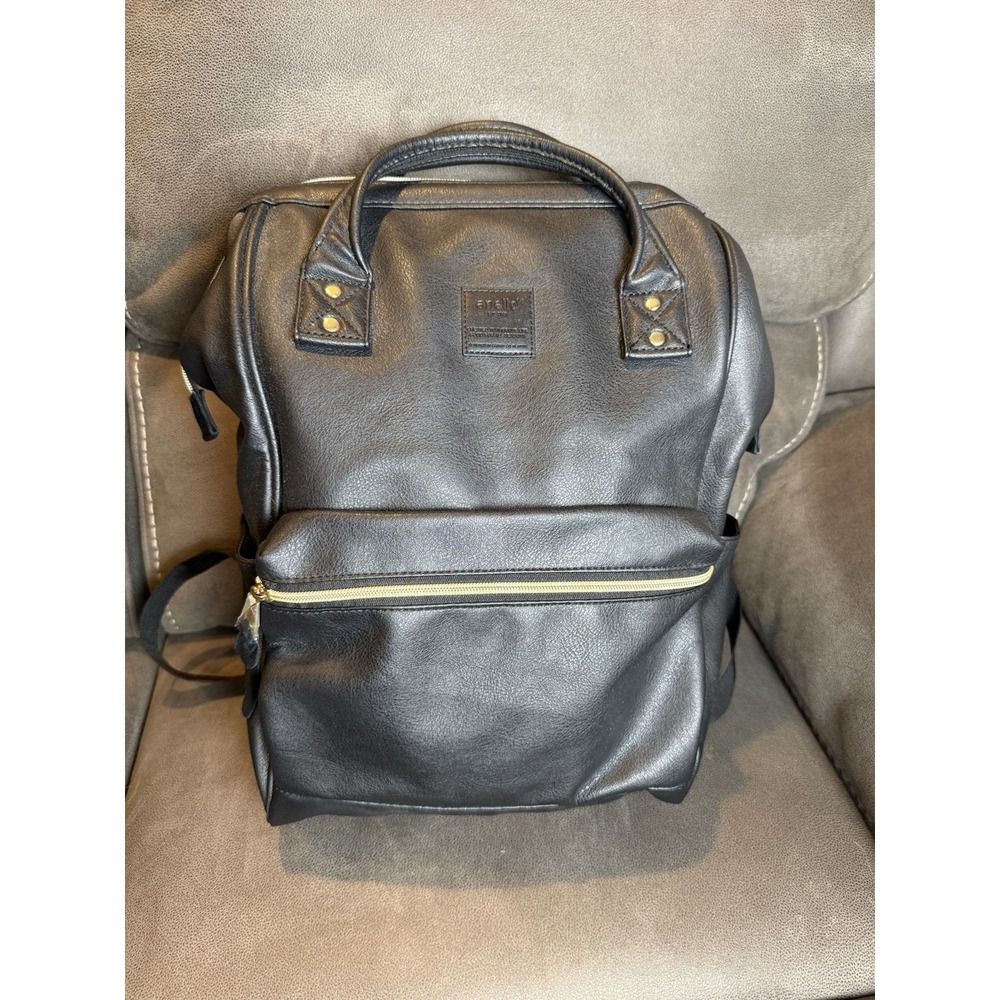 anello mouthpiece backpack (L) A4 CROSS BOTTLE Black Vegan Leather Travel